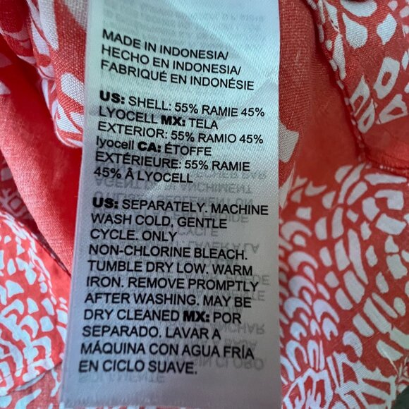 Chico's (2) Linen Lightweight 3/4 Sleeve Button Up Shirt Blouse Workwear Casual - Picture 5 of 11